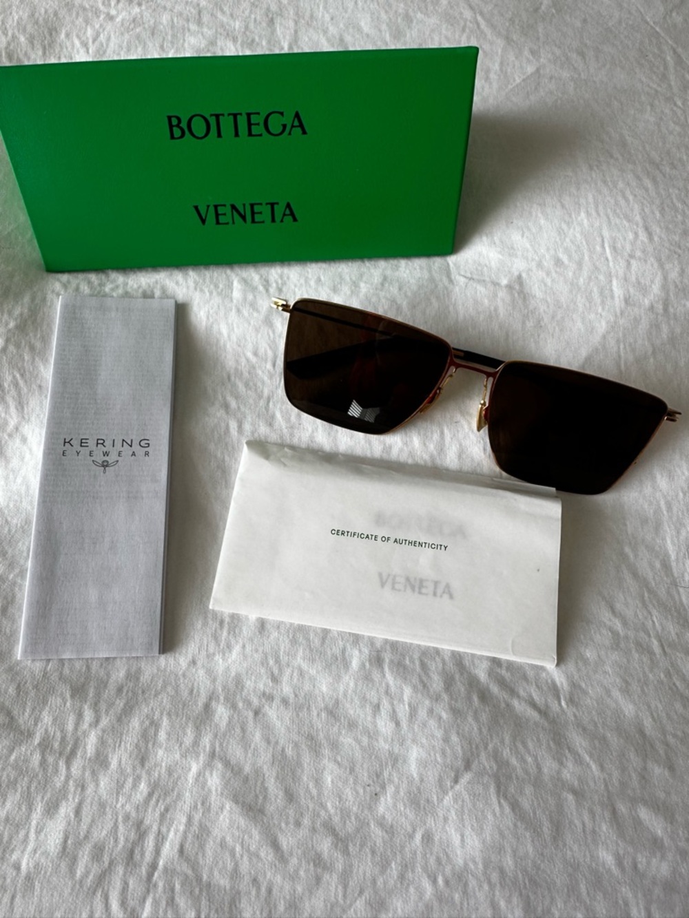 BOTTEGA VENETA BV1267S 002 Gold Metal Frame Brown Lens Sunglasses Summer - Picture 4 of 6